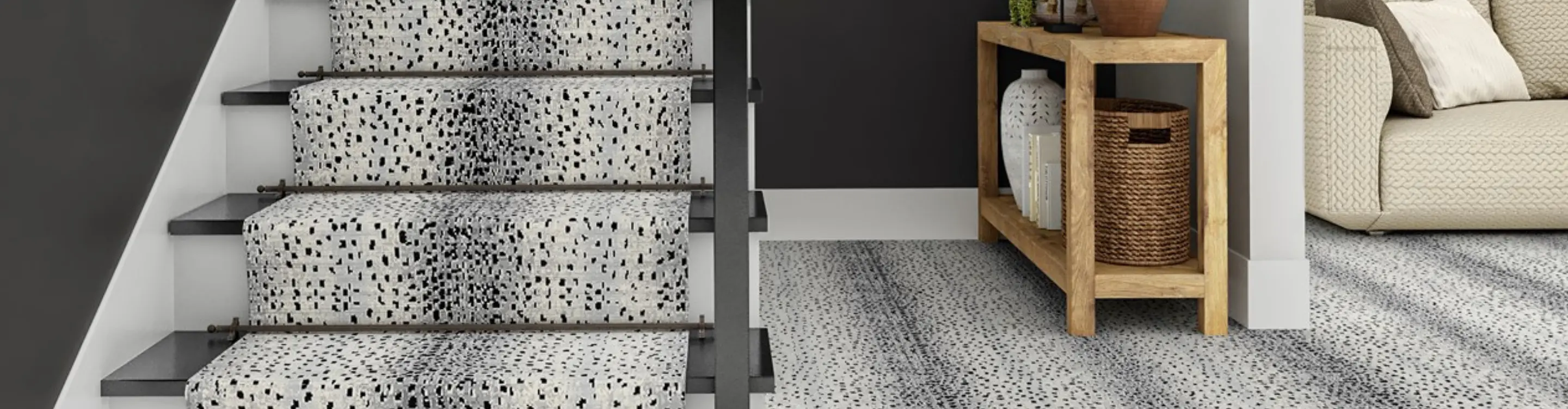stair runner in leopard print
